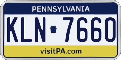 PA license plate KLN7660