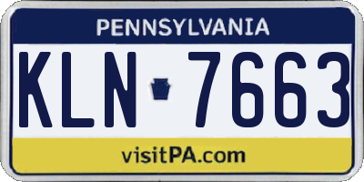 PA license plate KLN7663