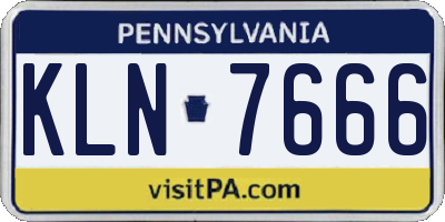 PA license plate KLN7666