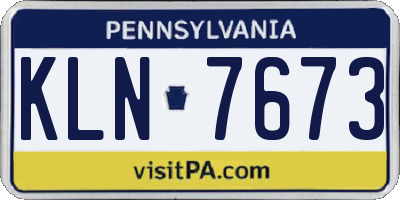 PA license plate KLN7673