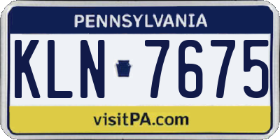 PA license plate KLN7675