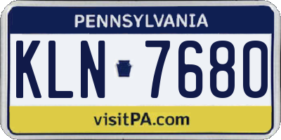PA license plate KLN7680