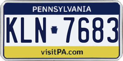 PA license plate KLN7683