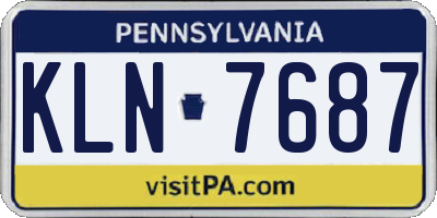 PA license plate KLN7687