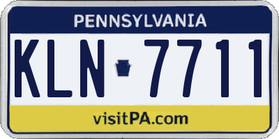 PA license plate KLN7711