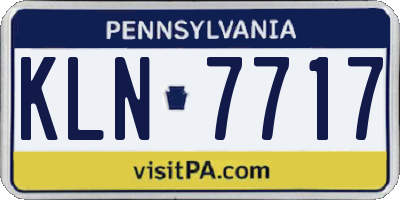 PA license plate KLN7717