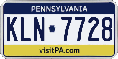 PA license plate KLN7728