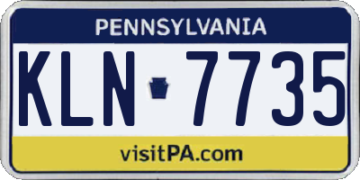PA license plate KLN7735