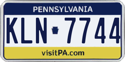 PA license plate KLN7744