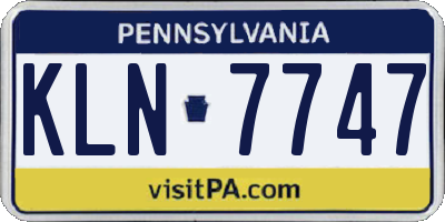 PA license plate KLN7747