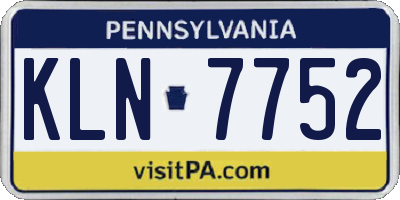 PA license plate KLN7752