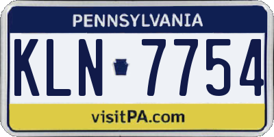 PA license plate KLN7754