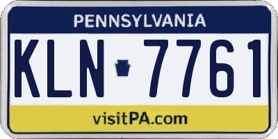 PA license plate KLN7761