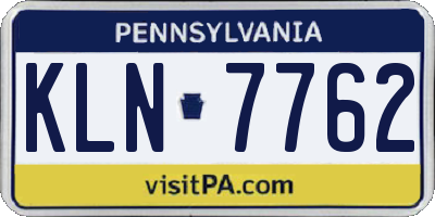 PA license plate KLN7762