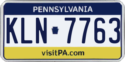 PA license plate KLN7763