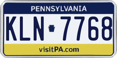 PA license plate KLN7768