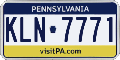 PA license plate KLN7771