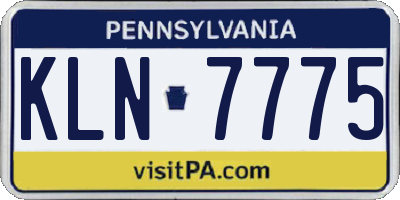 PA license plate KLN7775