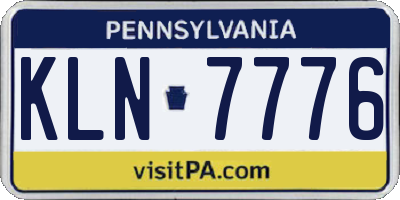 PA license plate KLN7776