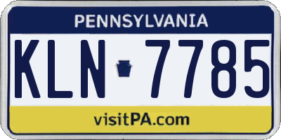 PA license plate KLN7785