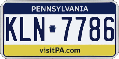 PA license plate KLN7786