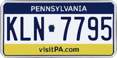 PA license plate KLN7795