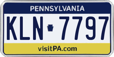 PA license plate KLN7797