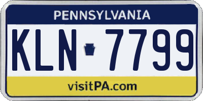 PA license plate KLN7799