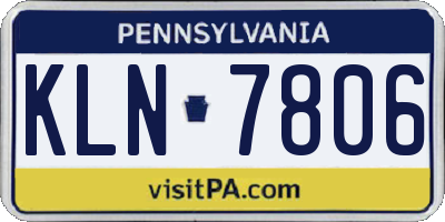 PA license plate KLN7806