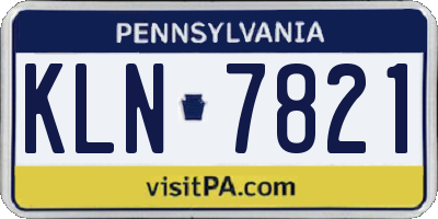 PA license plate KLN7821