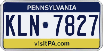 PA license plate KLN7827
