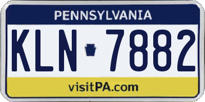 PA license plate KLN7882