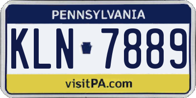 PA license plate KLN7889