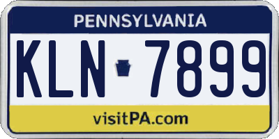 PA license plate KLN7899