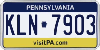 PA license plate KLN7903
