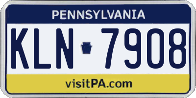 PA license plate KLN7908