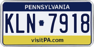 PA license plate KLN7918