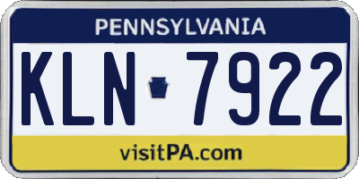 PA license plate KLN7922