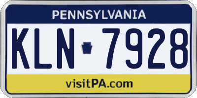 PA license plate KLN7928