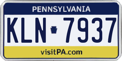 PA license plate KLN7937