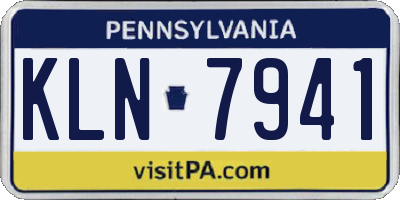 PA license plate KLN7941