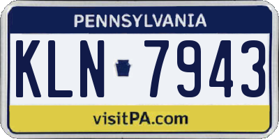 PA license plate KLN7943