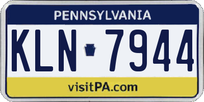 PA license plate KLN7944