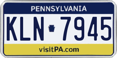 PA license plate KLN7945