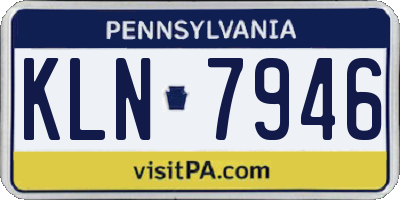 PA license plate KLN7946