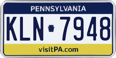 PA license plate KLN7948