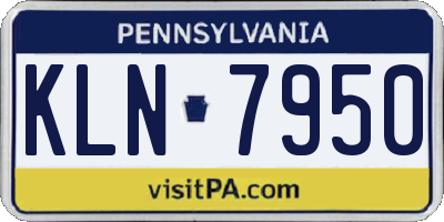 PA license plate KLN7950