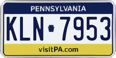 PA license plate KLN7953