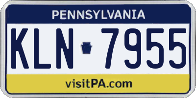 PA license plate KLN7955