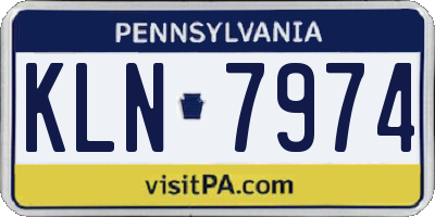 PA license plate KLN7974